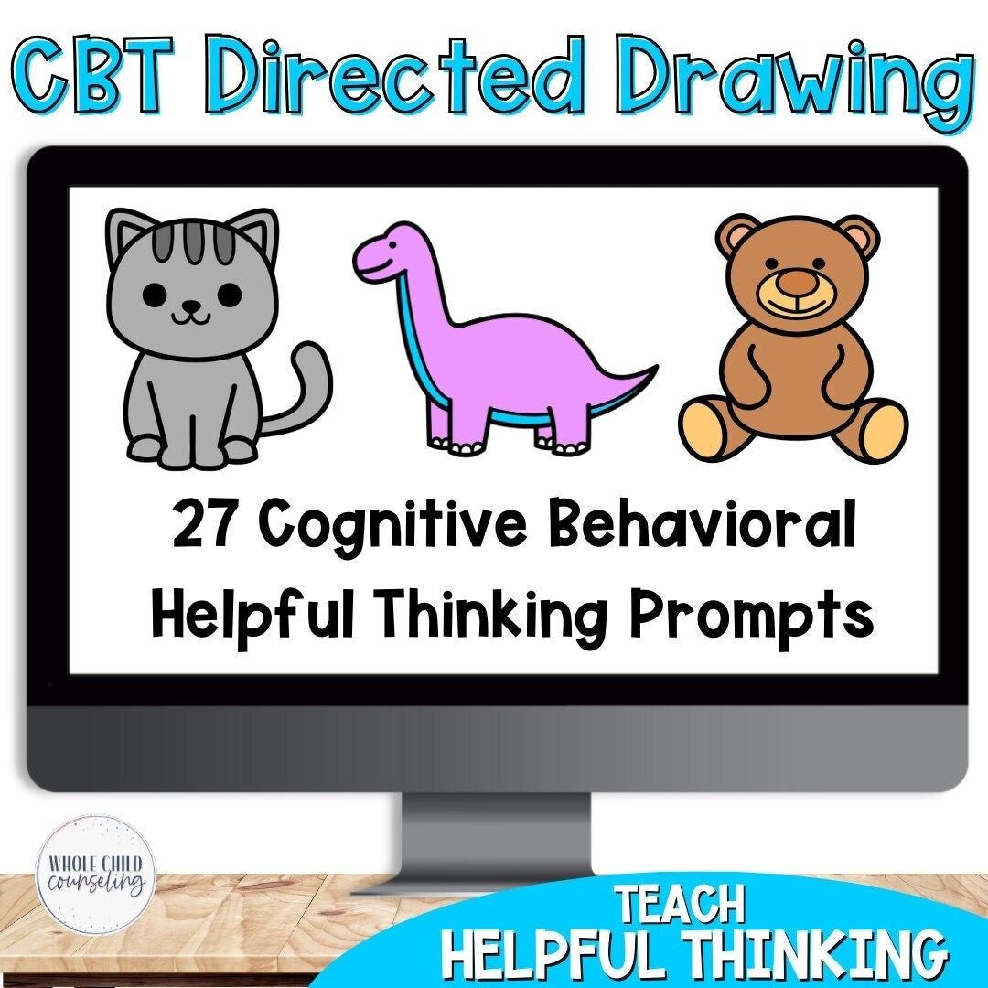 CBT Worksheets Guided &amp; Directed Drawing Set 1