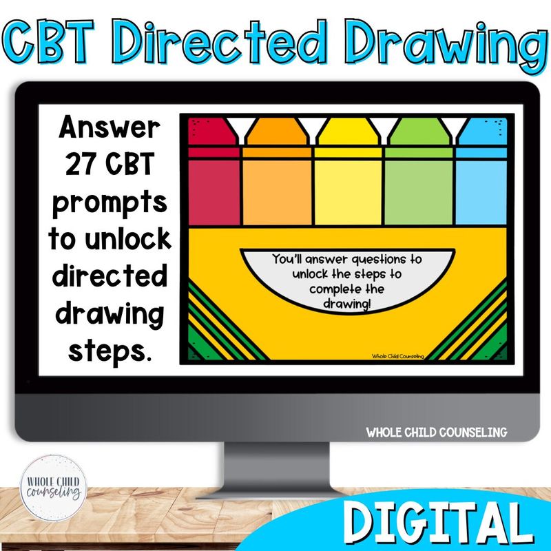 CBT Worksheets Guided &amp; Directed Drawing Set 1