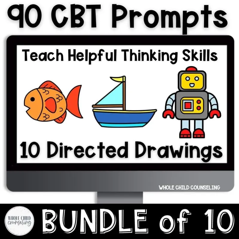 CBT Worksheets Guided & Directed Drawing Bundle CBT Worksheets Guided & Directed Drawing Bundle