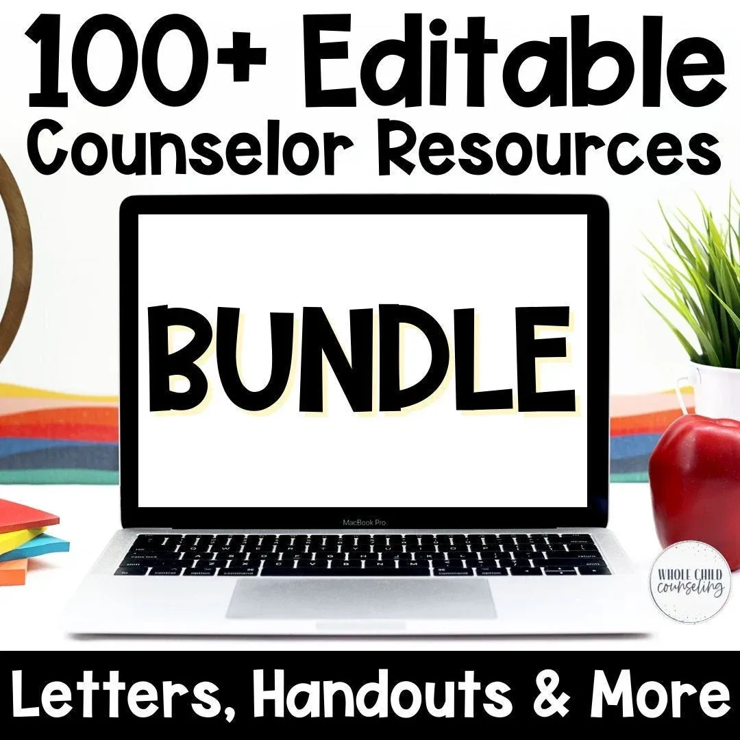 100+ Editable Counselor and Mental Health Letters and Handouts Bundle