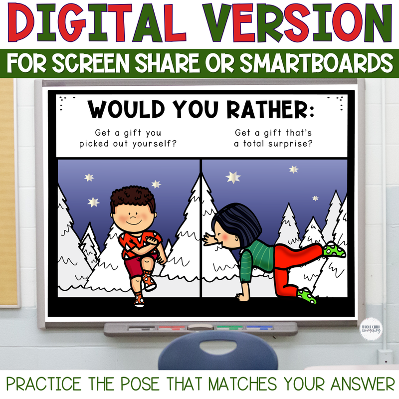 Christmas Would You Rather Creative Movement Yoga Game