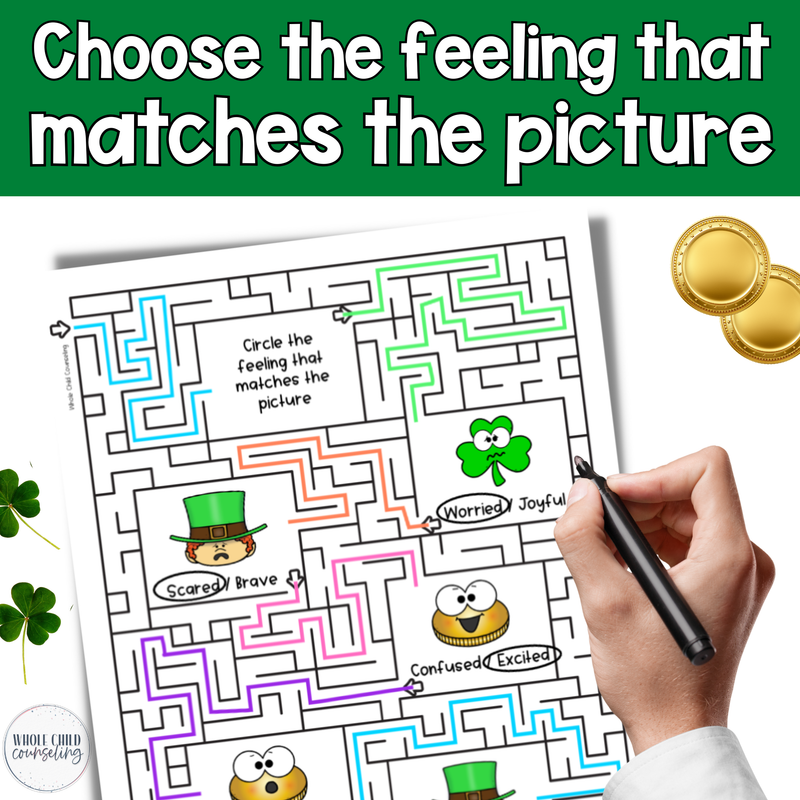 St. Patrick's Day Social-Emotional Mazes