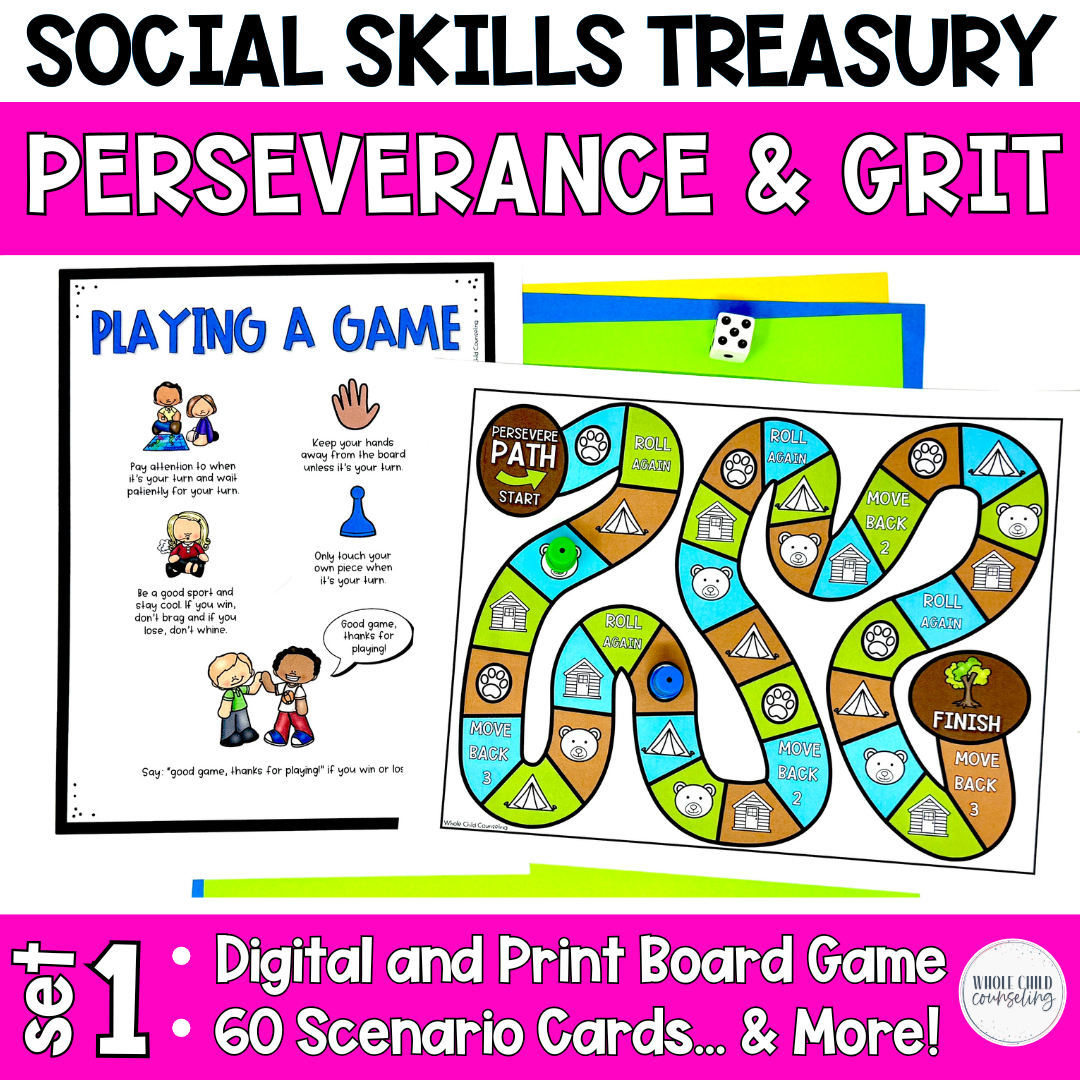 Perseverance and Grit Social Skills Activities Set 1