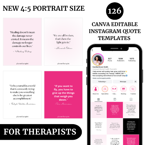 4:5 Size Instagram Posts Editable Quotes Canva Templates Social Media Marketing