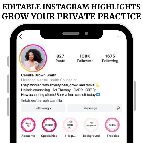Editable Instagram Highlights Canva Templates Counselor Social Media Marketing