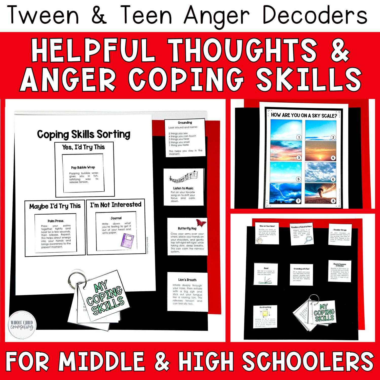 Teen and Tween CBT Anger Coping Activity: Reframing and Changing Negative Thoughts