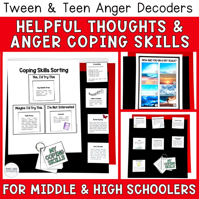 Teen and Tween CBT Anger Coping Activity: Reframing and Changing Negative Thoughts Teen and Tween CBT Anger Coping Activity: Reframing and Changing Negative Thoughts