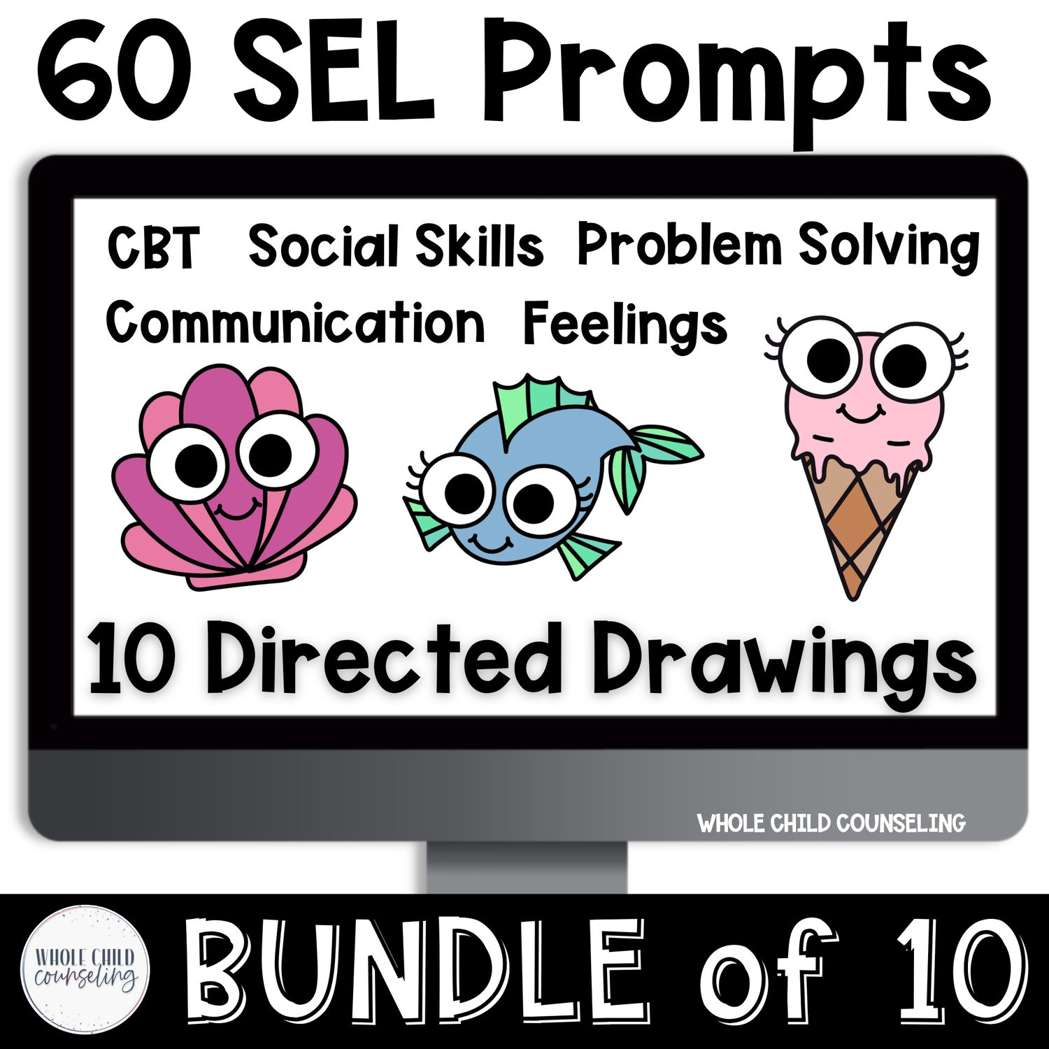 Summer SEL Directing Drawing Activity Bundle of 10