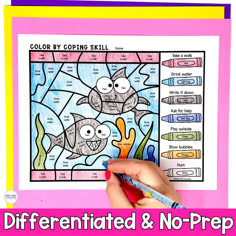 Flip Flip Color By Code Summer SEL Coloring Activity