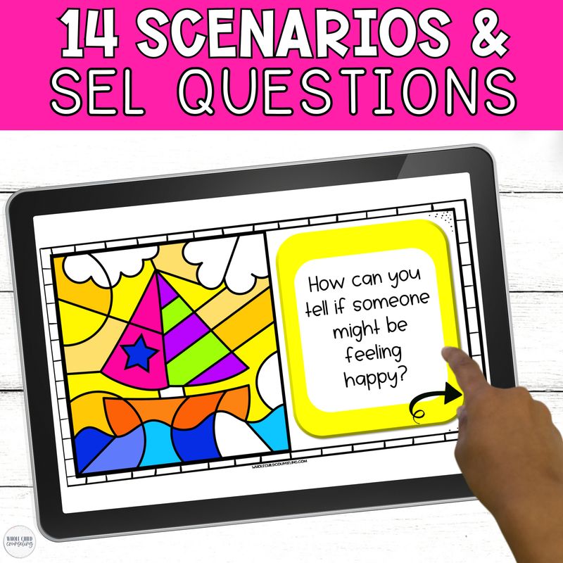 Sailboat Color By Code Summer SEL Coloring Activity