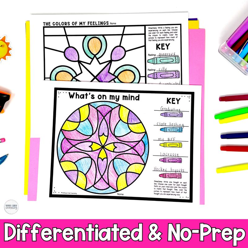 Watermelon Color By Code Summer SEL Coloring Activity