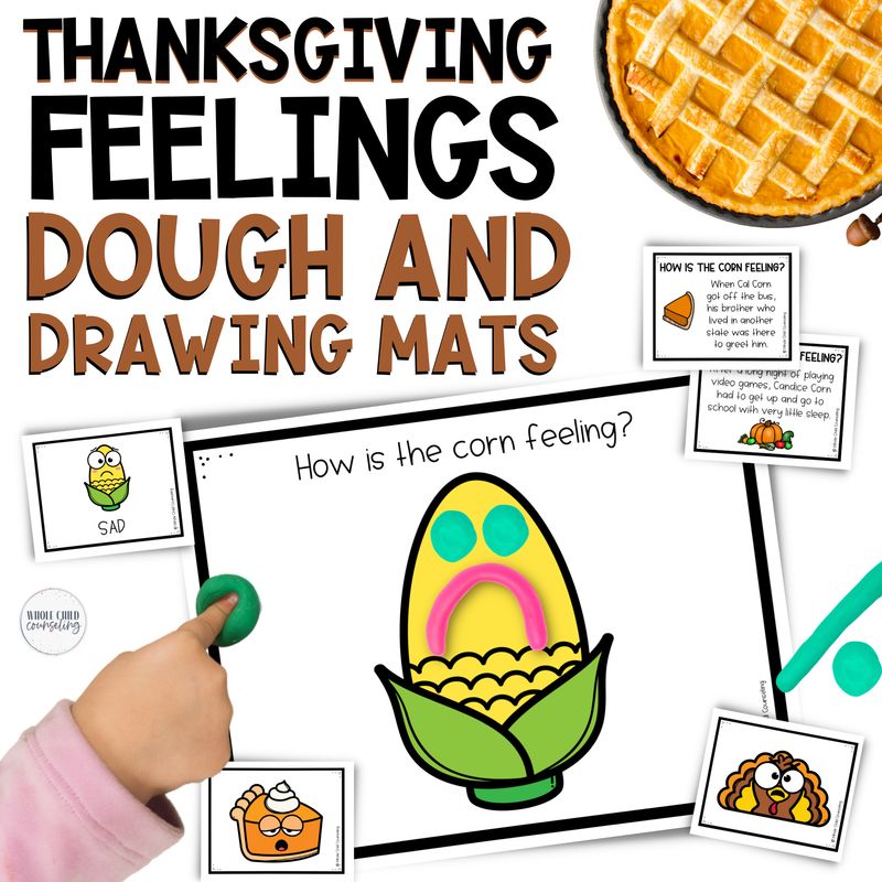 Thanksgiving Feelings Play Dough and Drawing Mats