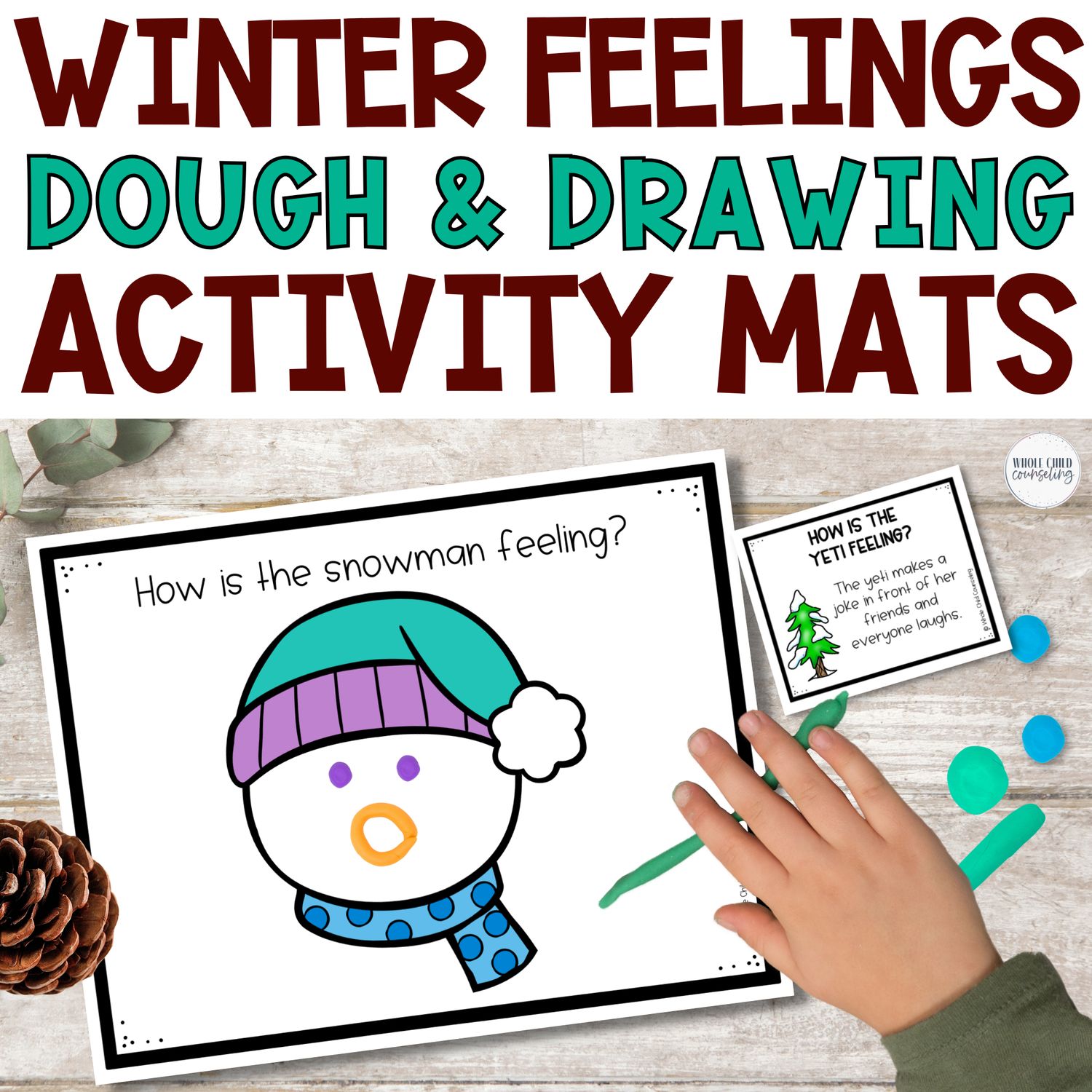 Winter Feelings Play Dough and Drawing Mats with Scenario Cards