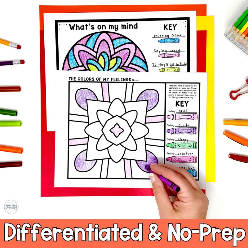 Color By Code Fall Feelings Squirrel Activity