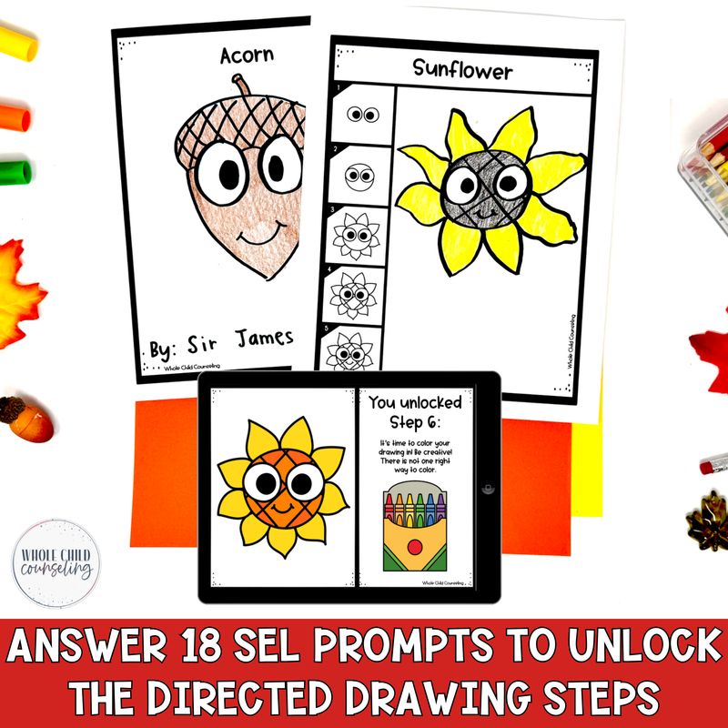 Directed Drawing Fall Set 1 Social Emotional Learning Activity