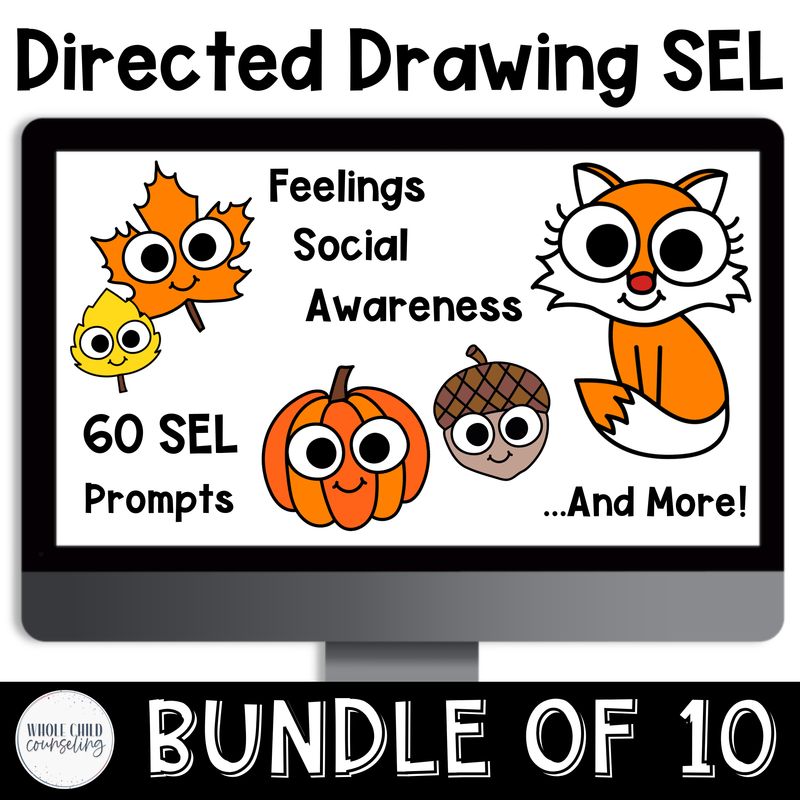 Fall SEL Directed Drawing Social Emotional Learning Bundle