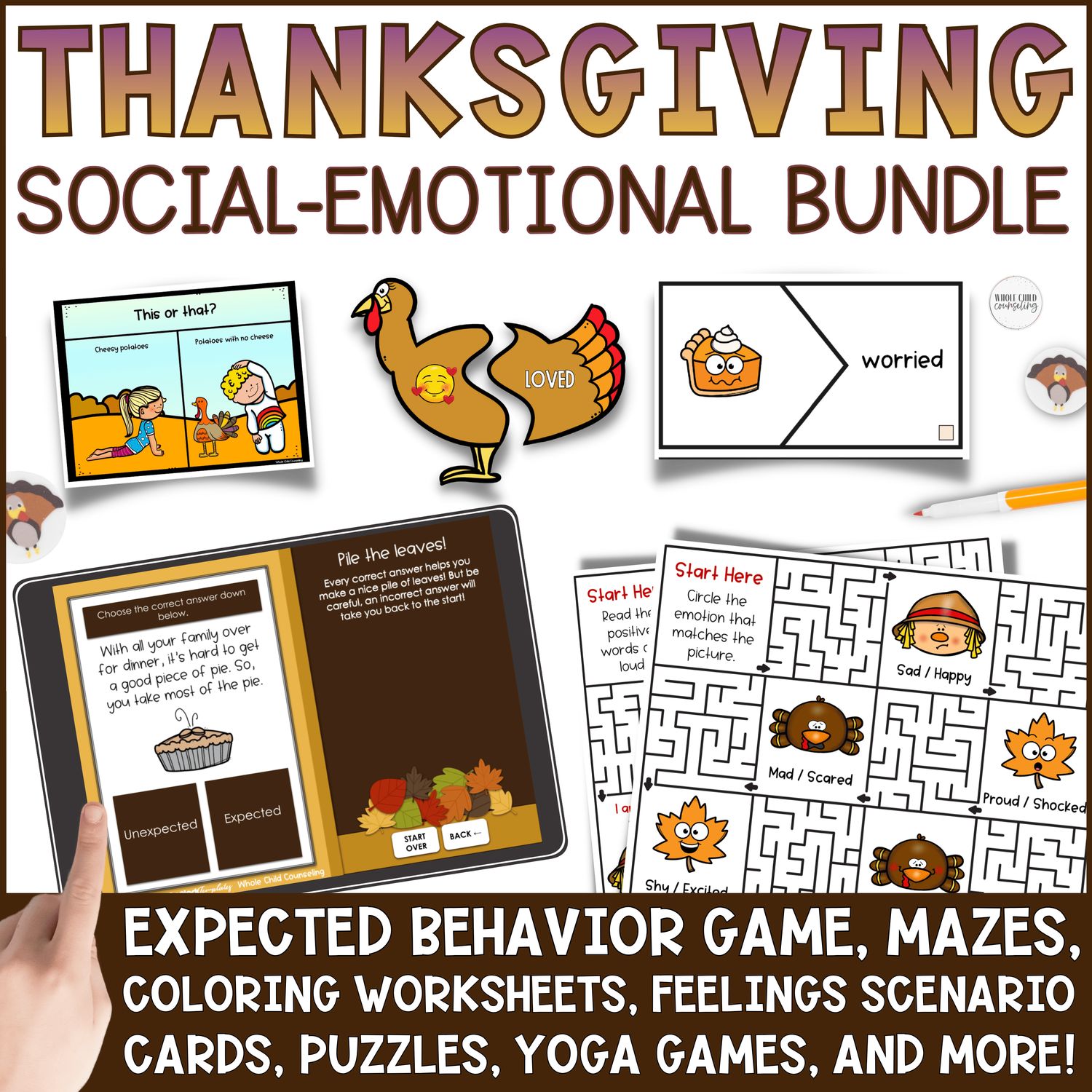 Thanksgiving SEL Activity Bundle