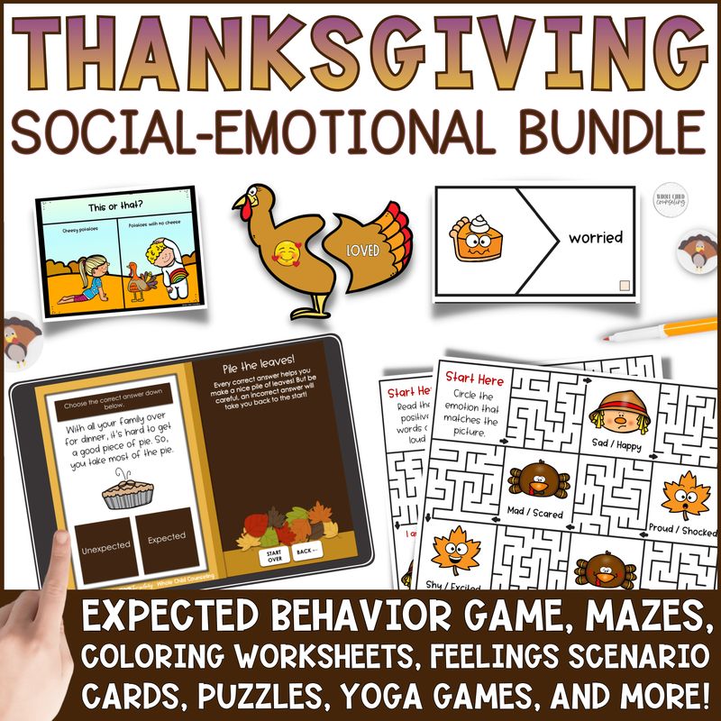 Thanksgiving SEL Activity Bundle