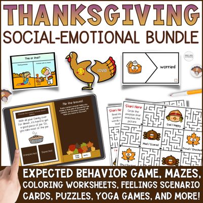 Thanksgiving SEL Activity Bundle