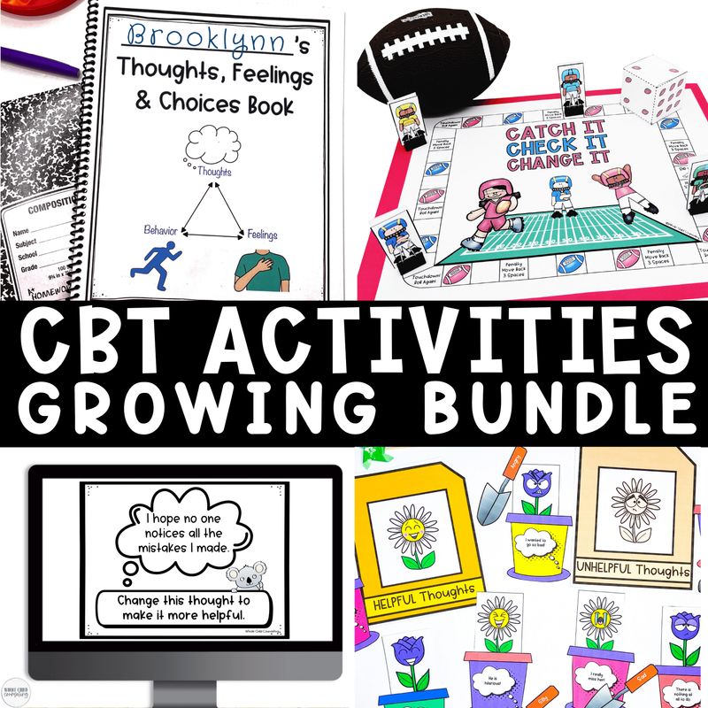 CBT Activities Bundle: Workbooks, Games, Directed Drawing, and More