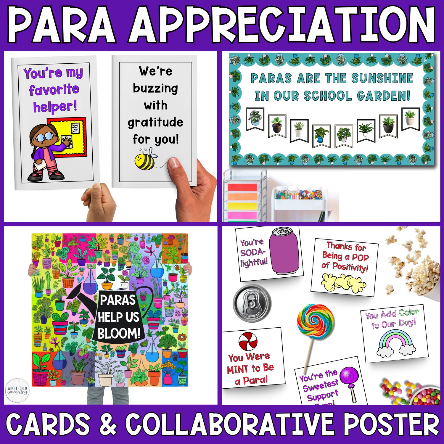 Paraprofessional Appreciation Cards and Collaborative Poster