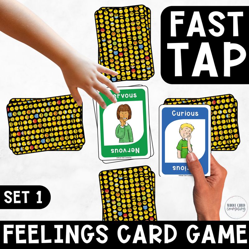 Feelings Quick Tap Slap Card Game for Emotions and Impulse Control - Set 1