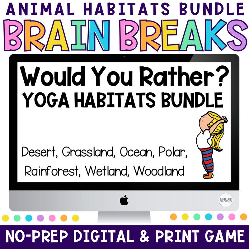 Creative Movement Yoga Games Animal Habitat Bundle