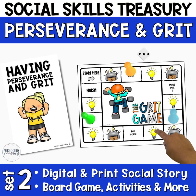 Perseverance and Grit Social Skills Activities Set 2