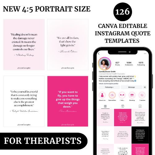 4:5 Size Instagram Posts Editable Quotes Canva Templates Social Media Marketing