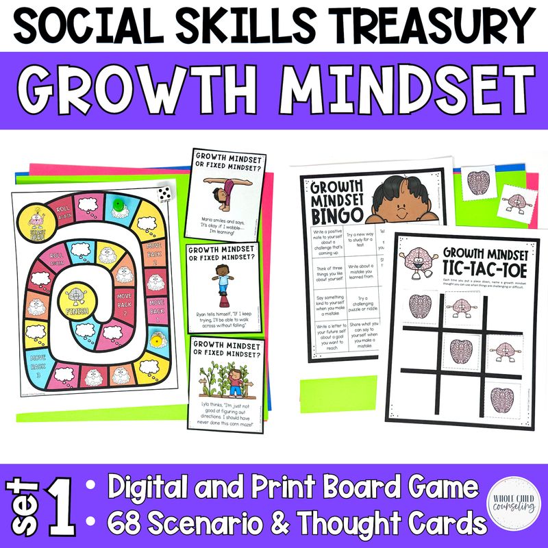 Growth or Fixed Mindset Game and Activities Set 1