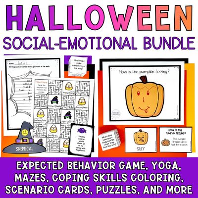 Halloween Counseling &amp; SEL Activities Bundle (Digital + Print)