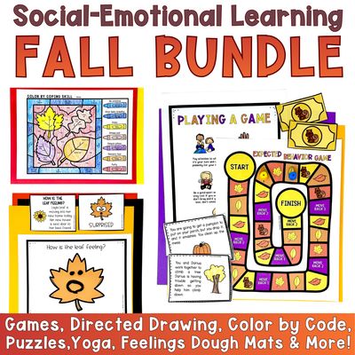 Fall Counseling &amp; SEL Activities Bundle | Elementary Social Emotional Learning