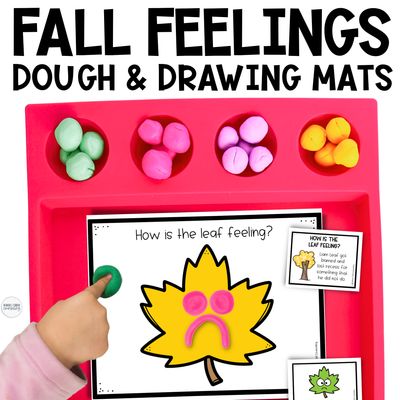 Fall Feelings Play Dough &amp; Drawing Mats | Autumn SEL Activities