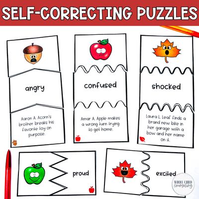 Fall Feelings Puzzles | Autumn Emotions &amp; SEL Matching Activities