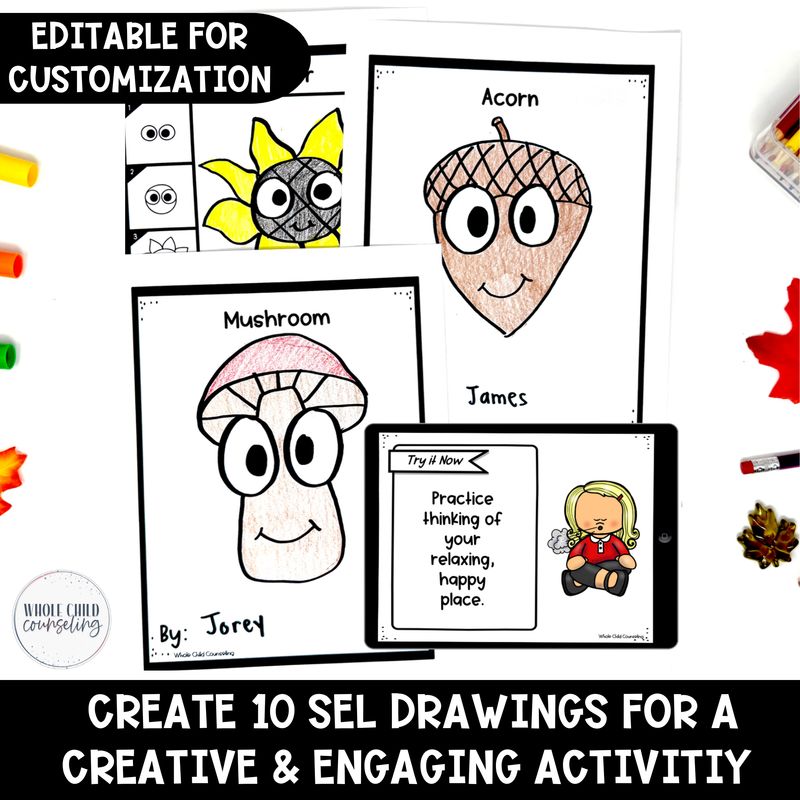 Fall SEL Directed Drawing Social Emotional Learning Bundle