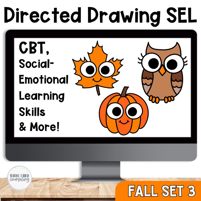 Directed Drawing Fall Set 3 Social Emotional Learning Activity