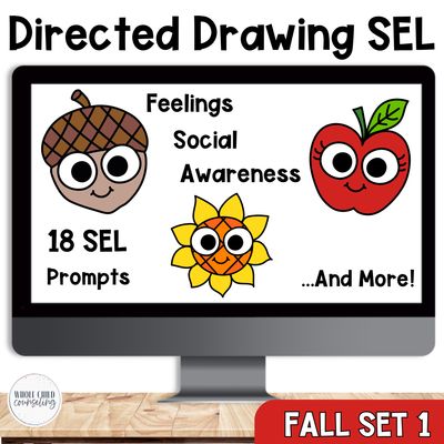 Fall SEL Directed Drawing Art Activities Set 1 | Feelings &amp; Social Emotional Learning