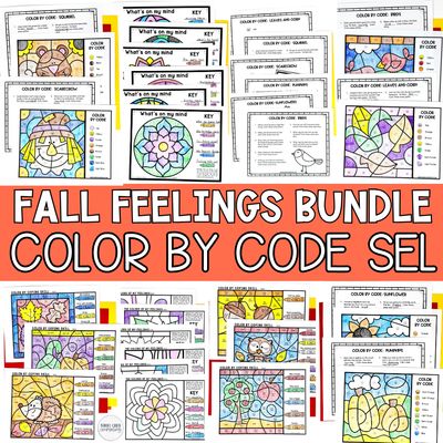 Fall Feelings Color by Code Bundle | Autumn SEL Coloring Activities &amp; Games