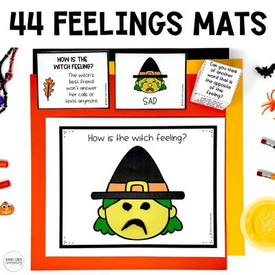Halloween Feelings Play Dough and Drawing Mats