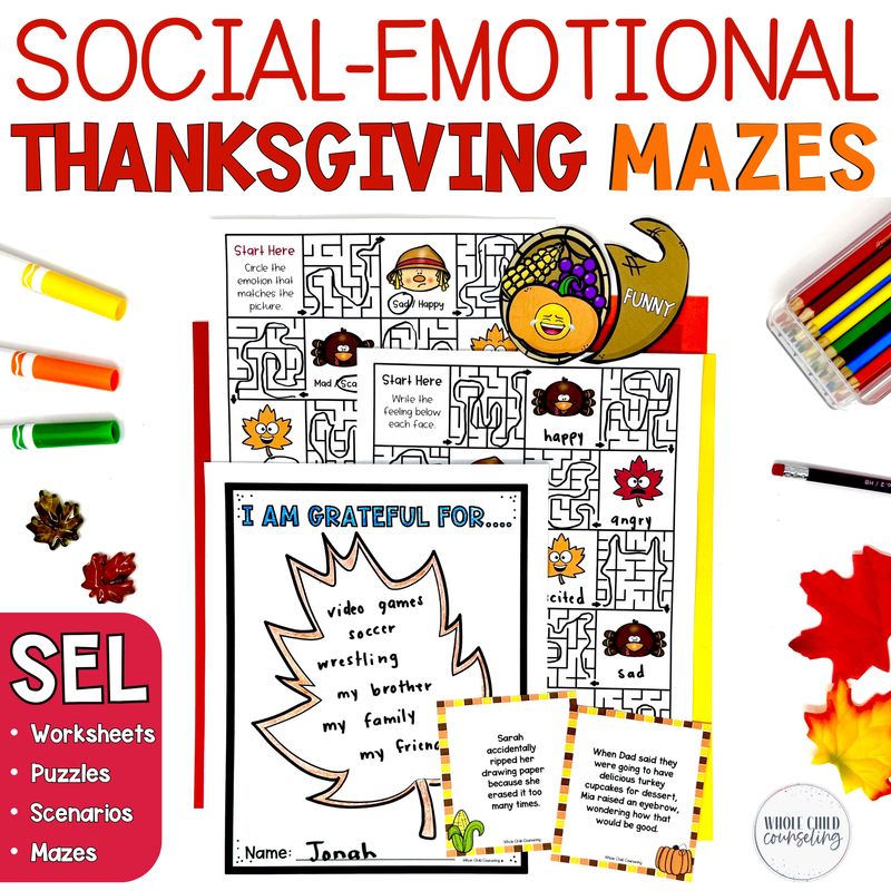 Thanksgiving SEL Activity Bundle