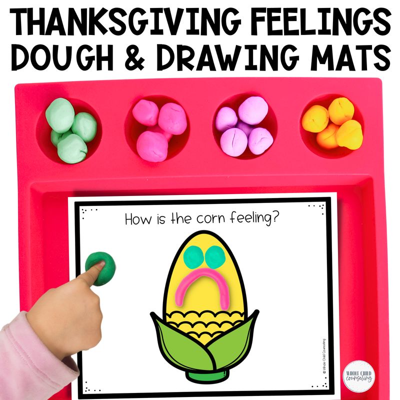 Thanksgiving Feelings Play Dough and Drawing Mats
