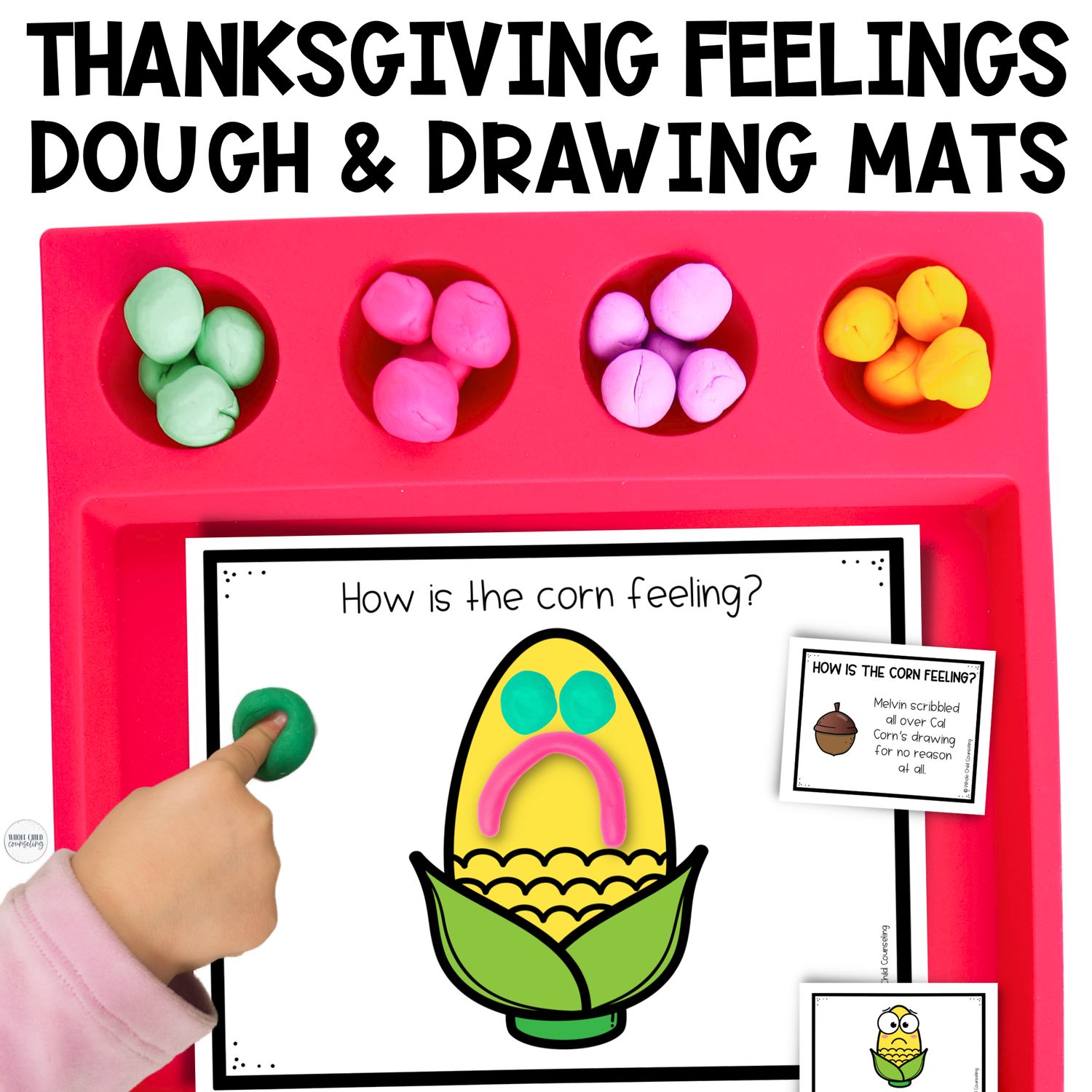 Thanksgiving Feelings Play Dough and Drawing Mats