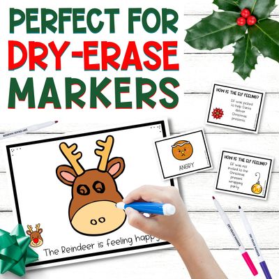 Christmas Feelings Play Dough and Drawing Emotions Mats