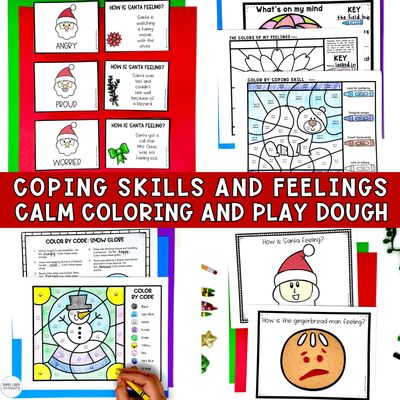 Christmas SEL Counseling Activities Bundle: Games &amp; Worksheets