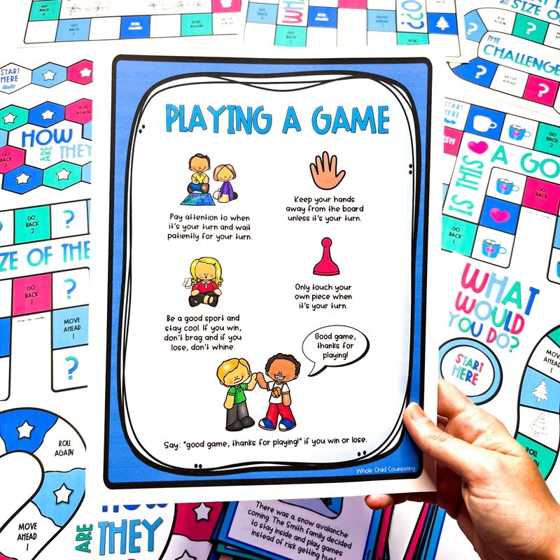 10 Digital and Print Winter SEL and Counseling Game Boards