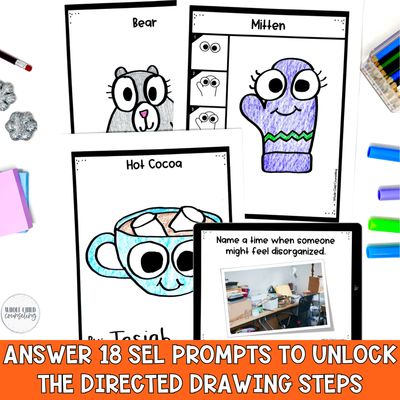 Winter SEL Directed Drawing Set 1 | Feelings, Empathy &amp; Social Awareness Activities