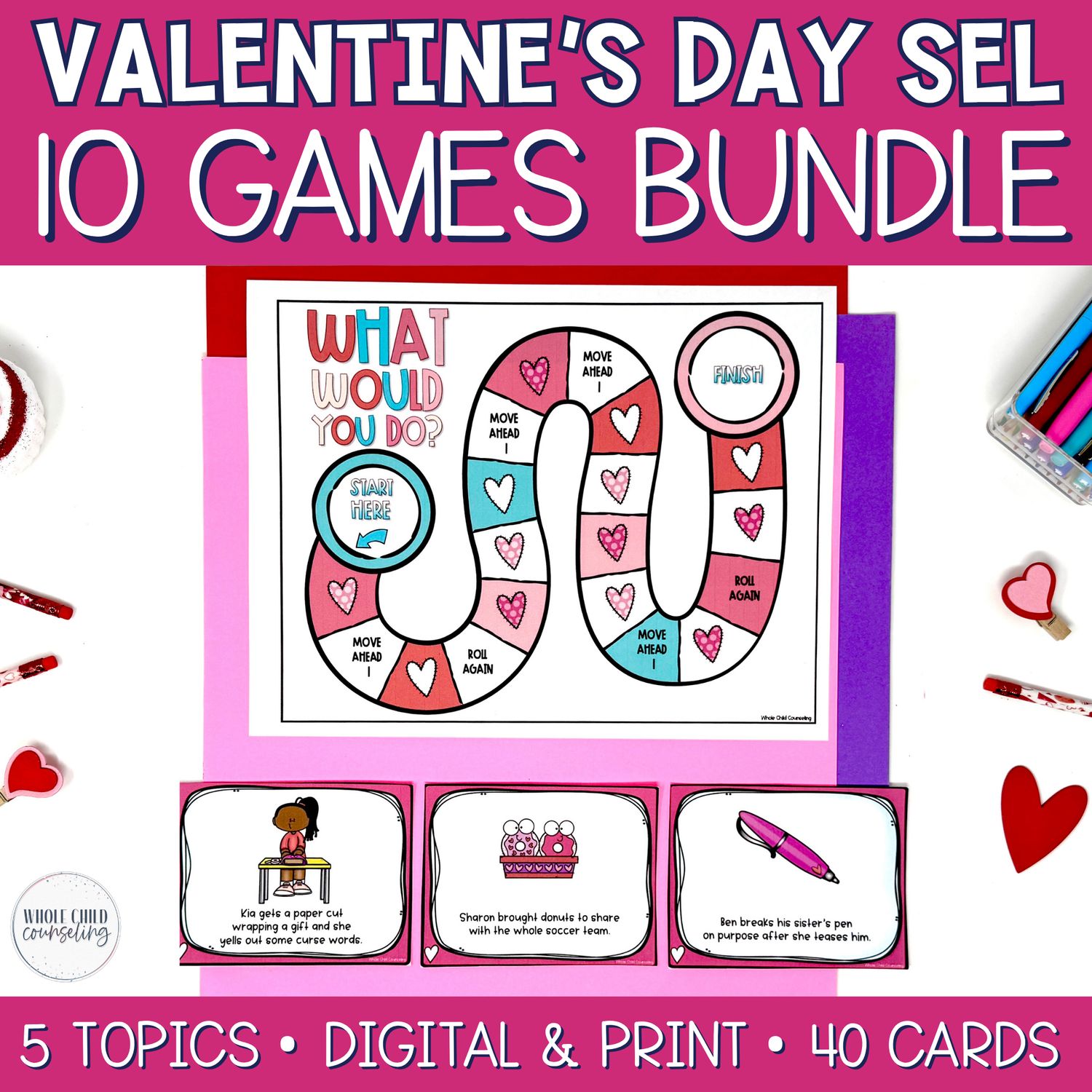 Valentine's Day SEL Board Games Bundle