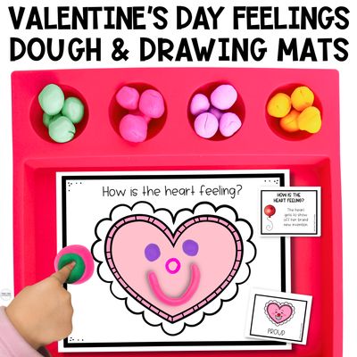 Valentine's Day Play Dough and Drawing Mats for Social Emotional Learning