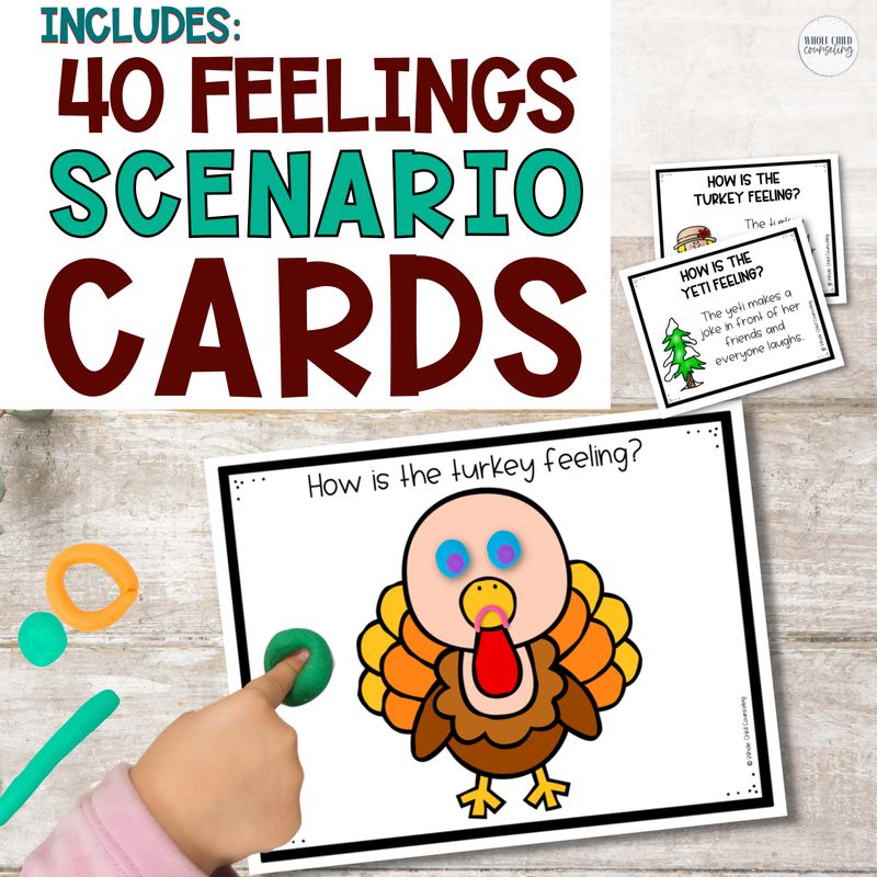 Winter Feelings Play Dough and Drawing Mats with Scenario Cards