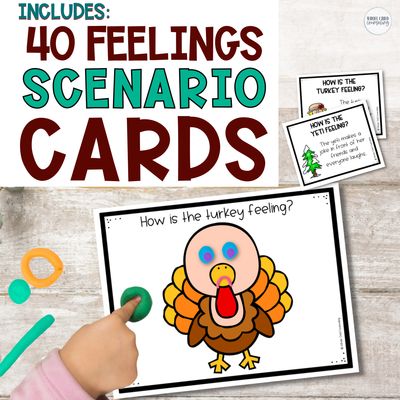Winter Feelings Play Dough &amp; Drawing Mats | Emotions SEL Activities with Scenario Cards